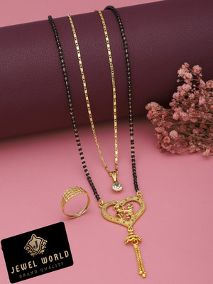 Jewel WORLD Brass, Copper Gold-plated Gold, Black Jewellery Set(Pack of 3)