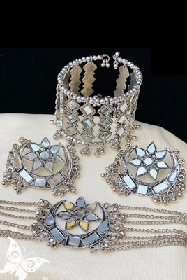 BELLACRAZE Alloy Silver Multicolor Jewellery Set(Pack of 3)
