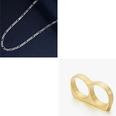 MAATRCHAAYA Stainless Steel Sterling Silver, Gold-plated Silver, Gold Jewellery Set(Pack of 2)