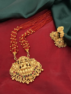 Influtive Brass Gold-plated Gold Jewellery Set(Pack of 1)