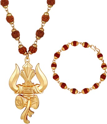 mahi Alloy Gold-plated Brown Jewellery Set(Pack of 2)
