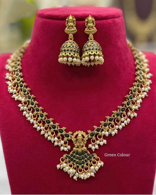 Shilpa Creation Alloy Green, Gold Jewellery Set(Pack of 1)