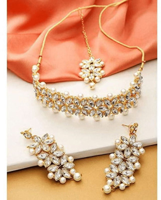 SKG Fashion Store Alloy Gold-plated White Jewellery Set(Pack of 1)