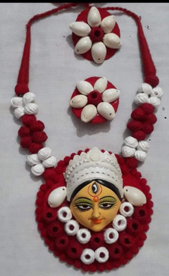 FASHION HOUSE Fabric Red Jewellery Set(Pack of 1)