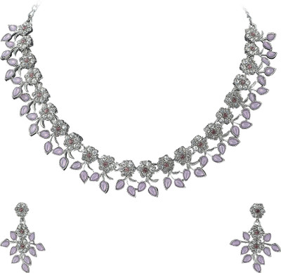 R A Enterprises Alloy Silver Jewellery Set(Pack of 1)