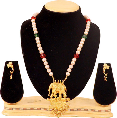 Swarajshop Alloy Gold-plated Green, Maroon Jewellery Set(Pack of 3)