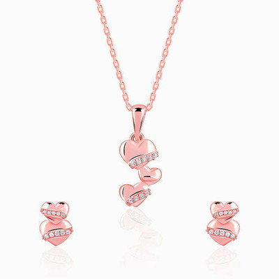 GIVA Sterling Silver Rhodium Rose Gold Jewellery Set(Pack of 1)