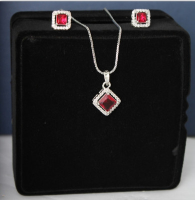 house of common Alloy Sterling Silver Red Jewellery Set(Pack of 2)