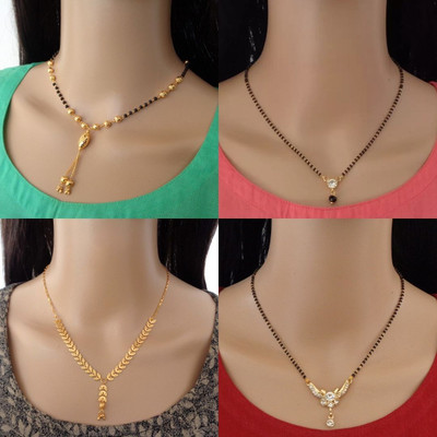 RAMDEV ART FASHION JEWELLERY Alloy Gold-plated Gold, Silver Jewellery Set(Pack of 4)