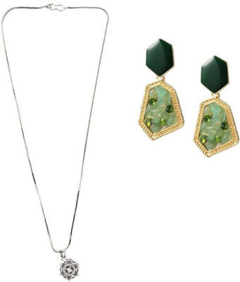 asthacollection Stone Silver, Green Jewellery Set(Pack of 1)