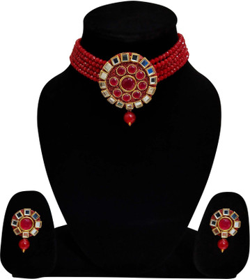 eloise Alloy Gold-plated Red Jewellery Set(Pack of 1)