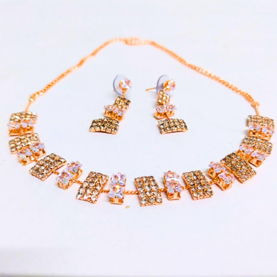 Ally Crafts Alloy Rose Gold Jewellery Set(Pack of 1)