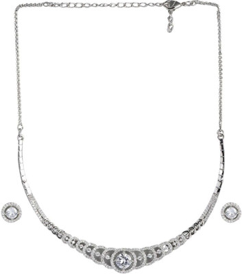 ACCESSHER Metal Gold-plated Silver Jewellery Set(Pack of 1)