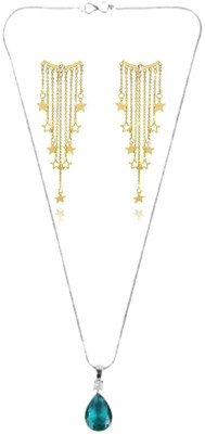 SRK Fashions Alloy Green, Gold Jewellery Set(Pack of 1)