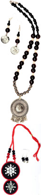 HOUSE OFF COMMON Oxidised Silver Black, Silver, Multicolor Jewellery Set(Pack of 2)