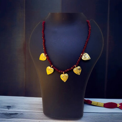 MSN Brass Gold-plated Gold, Red, Maroon Jewellery Set(Pack of 1)