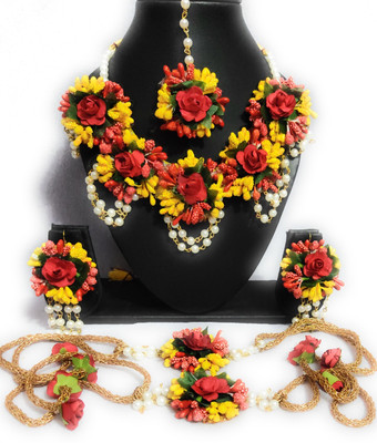 kripalu Fabric Red, Yellow Jewellery Set(Pack of 1)