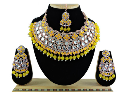 VATSALYA creation Alloy Gold-plated Yellow Jewellery Set(Pack of 1)