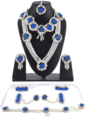 Anshiba Creation Fabric Blue, White Jewellery Set(Pack of 1)