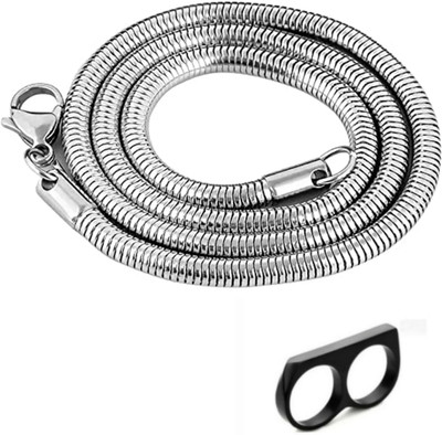 MAATRCHAAYA Sterling Silver, Alloy, Stainless Steel Titanium, Sterling Silver, Silver Silver, Black Jewellery Set(Pack of 2)