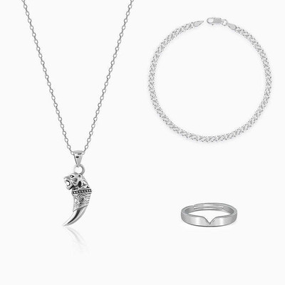 GIVA Sterling Silver Rhodium Silver Jewellery Set(Pack of 3)