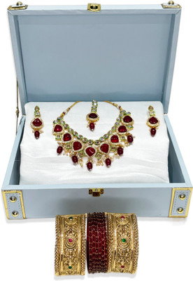 Mogha Jewels Brass Gold-plated Gold Jewellery Set(Pack of 4)