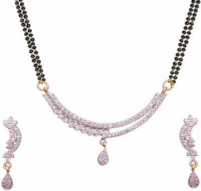 Uniquedezines Brass Gold-plated Black, Silver Jewellery Set(Pack of 1)