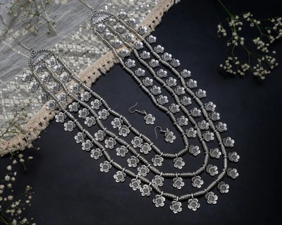 Lathar Oxidised Silver Silver Jewellery Set(Pack of 1)