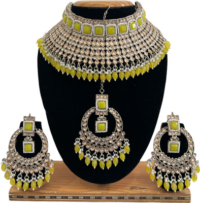SS IMITATION JEWELLERY Alloy Gold-plated Yellow Jewellery Set(Pack of 3)