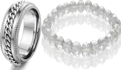Neerajyoti Metal Silver, White Jewellery Set(Pack of 2)