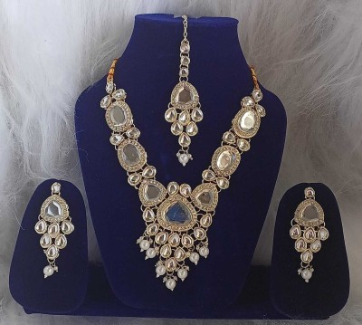 devanya crafts Alloy Gold-plated White Jewellery Set(Pack of 4)