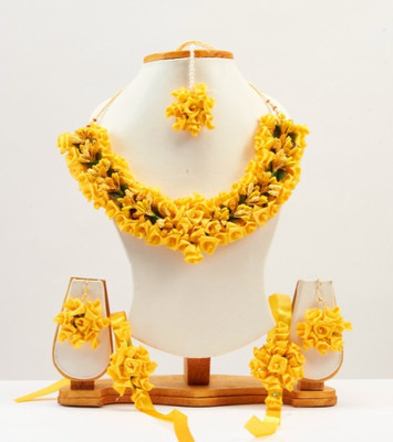 BengCraft Fabric Yellow Jewellery Set(Pack of 1)