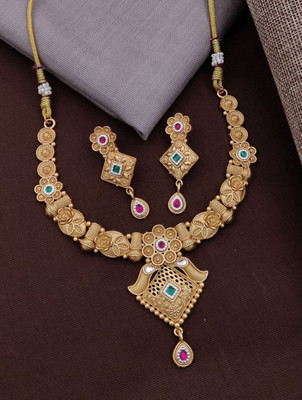 SHIVAY FASHION HUB Alloy Gold-plated Gold Jewellery Set(Pack of 1)