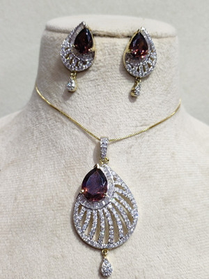 Amarlok Copper Gold-plated Purple Jewellery Set(Pack of 1)