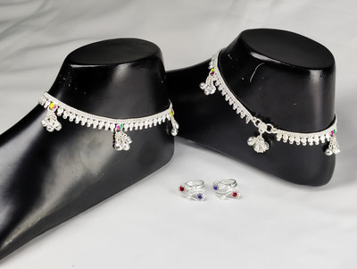BHAWANA COLLECTION Alloy Silver Jewellery Set(Pack of 1)