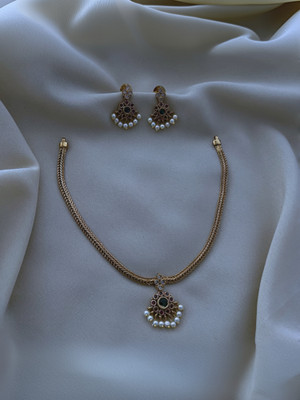 YIMBLI Brass Gold-plated Gold Jewellery Set(Pack of 1)