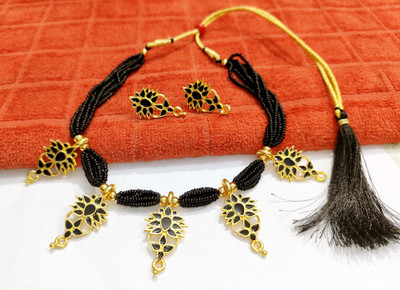balaji gold Copper Gold-plated Black Jewellery Set(Pack of 2)