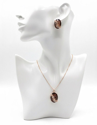 panthrex Alloy Gold-plated Brown Jewellery Set(Pack of 1)