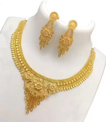 Hitarth Fashion Jewellery Brass Gold-plated Gold Jewellery Set(Pack of 1)