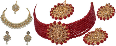 JMBW INTERNATIONAL Alloy White, Red Jewellery Set(Pack of 2)