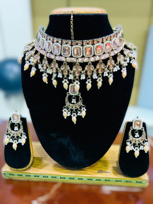 Tulsi Art Jewels Alloy Gold-plated Gold Jewellery Set(Pack of 3)