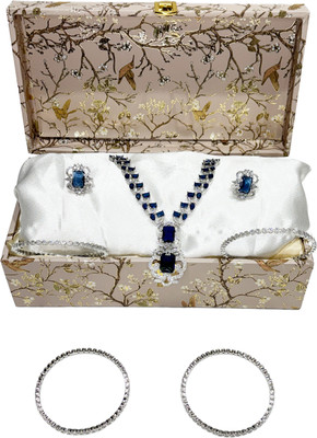 Mogha Jewels Brass Silver Jewellery Set(Pack of 4)