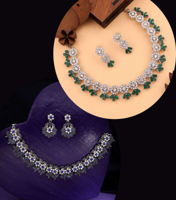 Divastri Brass Gold-plated Multicolor Jewellery Set(Pack of 1)