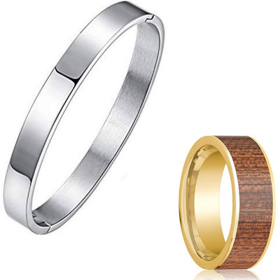 MAATRCHAAYA Stainless Steel Sterling Silver, Gold-plated Silver, Gold Jewellery Set(Pack of 2)