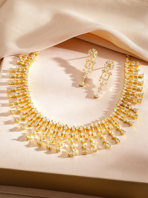 RUBANS Brass Gold-plated Gold Jewellery Set(Pack of 2)