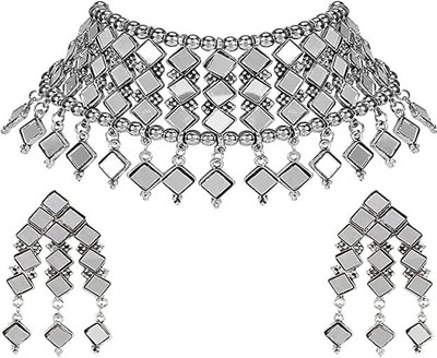 Ruhi Alloy Sterling Silver Silver Jewellery Set(Pack of 1)