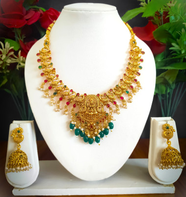 Pranav art Alloy Gold-plated Gold Jewellery Set(Pack of 2)