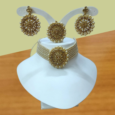 AMHRIK IMITATION Alloy Gold-plated Gold Jewellery Set(Pack of 1)