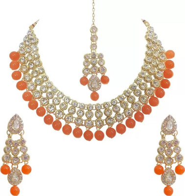 catalyst venture Alloy Copper Rose Gold, White, Orange Jewellery Set(Pack of 1)