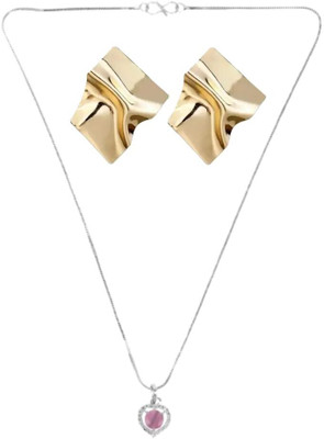 SKG Fashions Stone Pink, Gold Jewellery Set(Pack of 1)